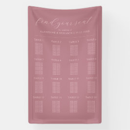 Moderne stoffige Roos minimalistische bruiloft zit Spandoek