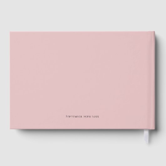 Moderne Stoffige Roze Bloemen Trouwdag Gastenboek (Achterkant)