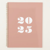 Moderne stoffige roze custom jaar stijlvolle typog planner (Voorkant)