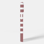 Moderne Stoffige Roze en Witte Streep met Monogram Case-Mate iPhone Case (Achterkant / Rechts)