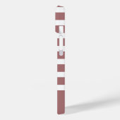 Moderne Stoffige Roze en Witte Streep met Monogram Case-Mate iPhone Case (Achterkant / Links)