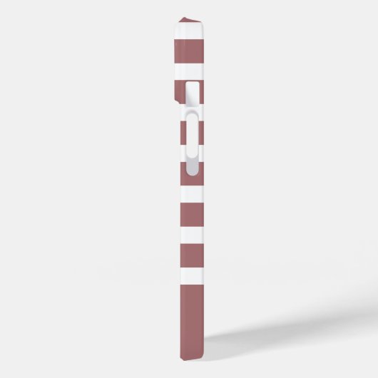 Moderne Stoffige Roze en Witte Streep met Monogram Case-Mate iPhone Case (Achterkant / Links)