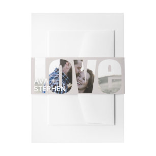 Moderne stoffige roze foto gepersonaliseerde bruil uitnodigingen wikkel