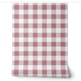 Moderne stoffige roze geruite ruiten behang