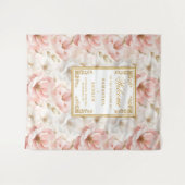 Moderne stoffige roze ivoor gouden trouwbanner wandkleed (Voorkant (horizontaal))