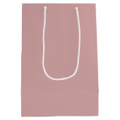 Moderne stoffige roze witte effen kleur medium cadeauzakje (Achterkant)