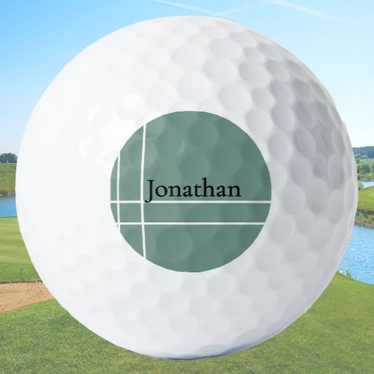 Moderne stoffige salie minimalistische aangepaste  golfballen