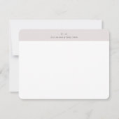 Moderne stoffige taupe monogram briefpapier kaart (Voorkant)