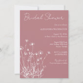 Moderne Stofrozen Roze & Witte Wilde Bloem Bruidsd Kaart (Voorkant)