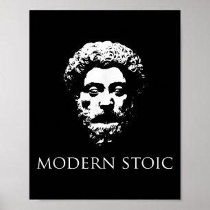 Moderne stoïcijn met Marcus de Keizer Aurelius Hea Poster