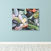Moderne Stones Pebbles Mineral Quartz Canvas Afdruk (Insitu (Houten vloer))