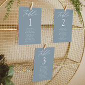 Moderne stoomblauwe tabelnummerkaart