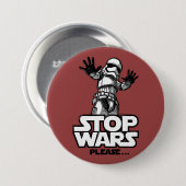 Moderne stopoorlogen ronde button 7,6 cm (Voorkant /achterkant)