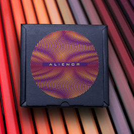 Moderne Stout Abstract Paars Uniek Trippy Aangepas Ronde Sticker