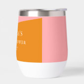 Moderne Stout Geometrische Roze Oranje Bruidsdouch (Links)