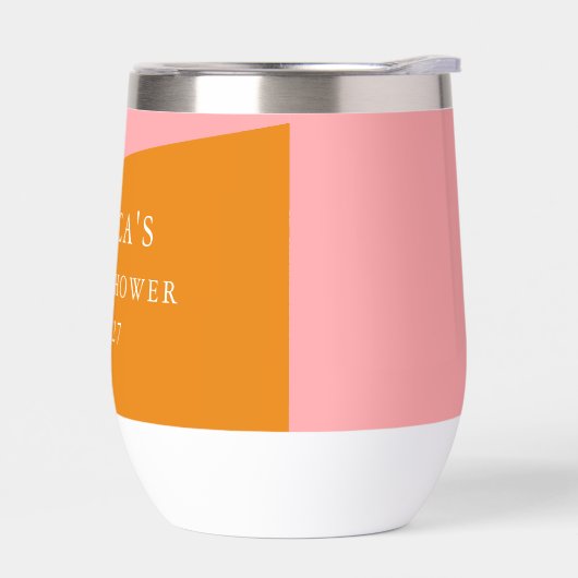 Moderne Stout Geometrische Roze Oranje Bruidsdouch (Links)