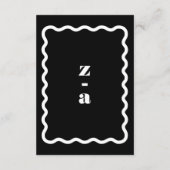 Moderne Stout Golvende Frame Zwart Witte Details Informatiekaartje (Achterkant)