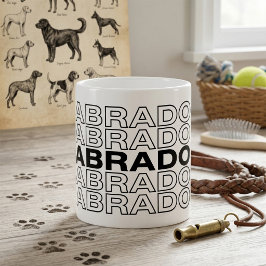 Moderne Stout Labrador Typografie Grafisch Koffiemok