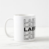 Moderne Stout Labrador Typografie Grafisch  Koffiemok (Links)