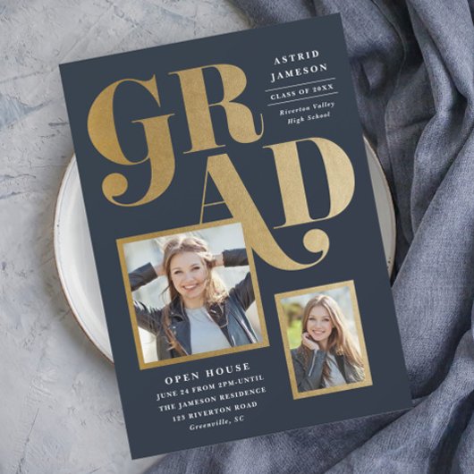 Moderne Stout Lettertype 2 Foto Afstuderen