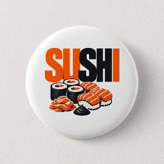 Moderne Stout Sushi Grafische Kunst Ronde Button 5,7 Cm (Voorkant)