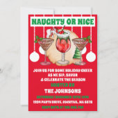 Moderne stoute of leuke kerstcocktailparty kaart (Voorkant)