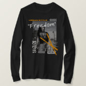 Moderne straat draag USA Freedom zwart-wit T-shirt (Design voorkant)
