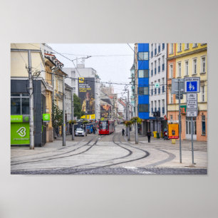Moderne straat van Bratislava, Slowakije Poster