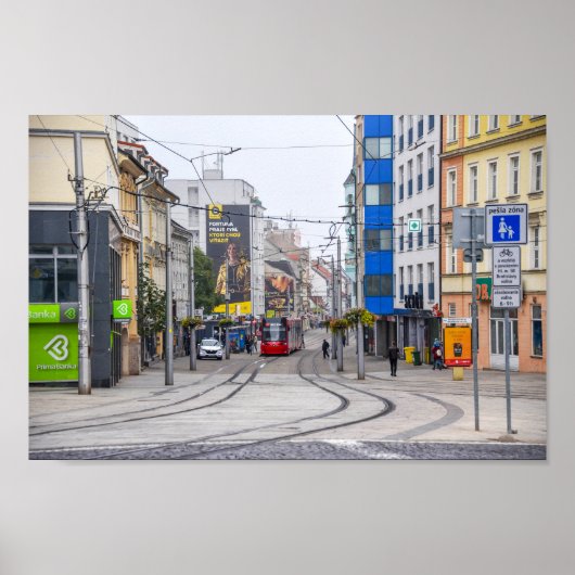 Moderne straat van Bratislava, Slowakije Poster (Voorkant)
