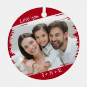     Moderne Straatkunst Voeg je foto toe Love You  Metalen Ornament (Voorkant)