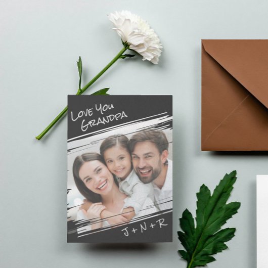 Moderne Straatkunst Voeg Je Foto Toe Opa Lief Feestdagenkaart