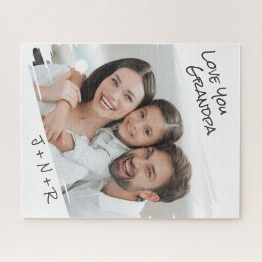 Moderne Straatkunst Voeg Je Foto Toe Opa Lief Legpuzzel (Horizontaal)