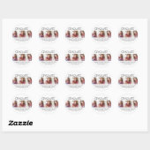 Moderne Strakke 3-Foto Afstuderen Ronde Sticker (Vel)