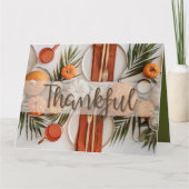 Moderne strakke dankbare Thanksgiving Wenskaart Kaart (Voorkant)