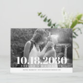 Moderne Strakke Eenvoudige Minimalistische Trouwda Save The Date (Staand voorkant)