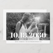 Moderne Strakke Eenvoudige Minimalistische Trouwda Save The Date (Voorkant / Achterkant)