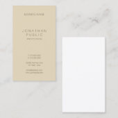 Moderne strakke elegante beige Sjabloon verfijnd Visitekaartje (Voorkant / Achterkant)