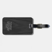 Moderne Strakke Gedrukte Zwarte Houten Patroon Cus Bagagelabel (Achterkant horizontaal)