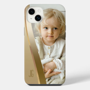 Moderne Strakke Gouden Band Foto met Monogram