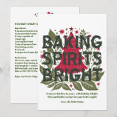 Moderne, strakke grafische typografie recept vakan feestdagenkaart (Voorkant / Achterkant)