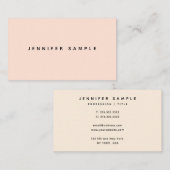 Moderne strakke Sjabloon Elegante Roze Crème Kleur Visitekaartje (Voorkant / Achterkant)