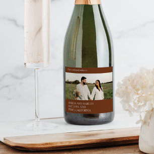 Moderne & Strakke Typografie Huwelijk Sparkling Wijnetiket