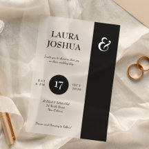 Moderne, strakke typografie zwart-wit bruiloft
