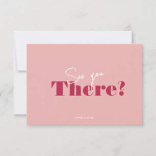 Moderne, strakke Viva Magenta minimalistische brui RSVP Kaartje