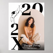 Moderne, strakke zwart-wit trendy foto afstudeer b poster (Voorkant)