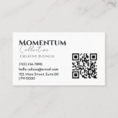 Moderne strakke zwart wit typografie Professional Visitekaartje (Achterkant)