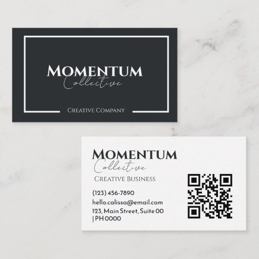 Moderne strakke zwart wit typografie Professional Visitekaartje (Voorkant / Achterkant)