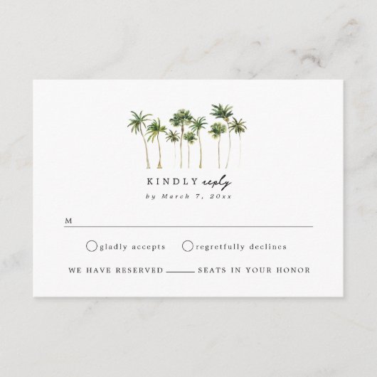 Moderne Strand Bestemming Bruiloft RSVP-kaart Informatiekaartje (Voorkant)