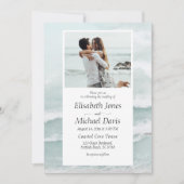 Moderne strand blauwe oceaan golf zomer foto bruil kaart (Voorkant)