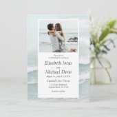 Moderne strand blauwe oceaan golf zomer foto bruil kaart (Staand voorkant)